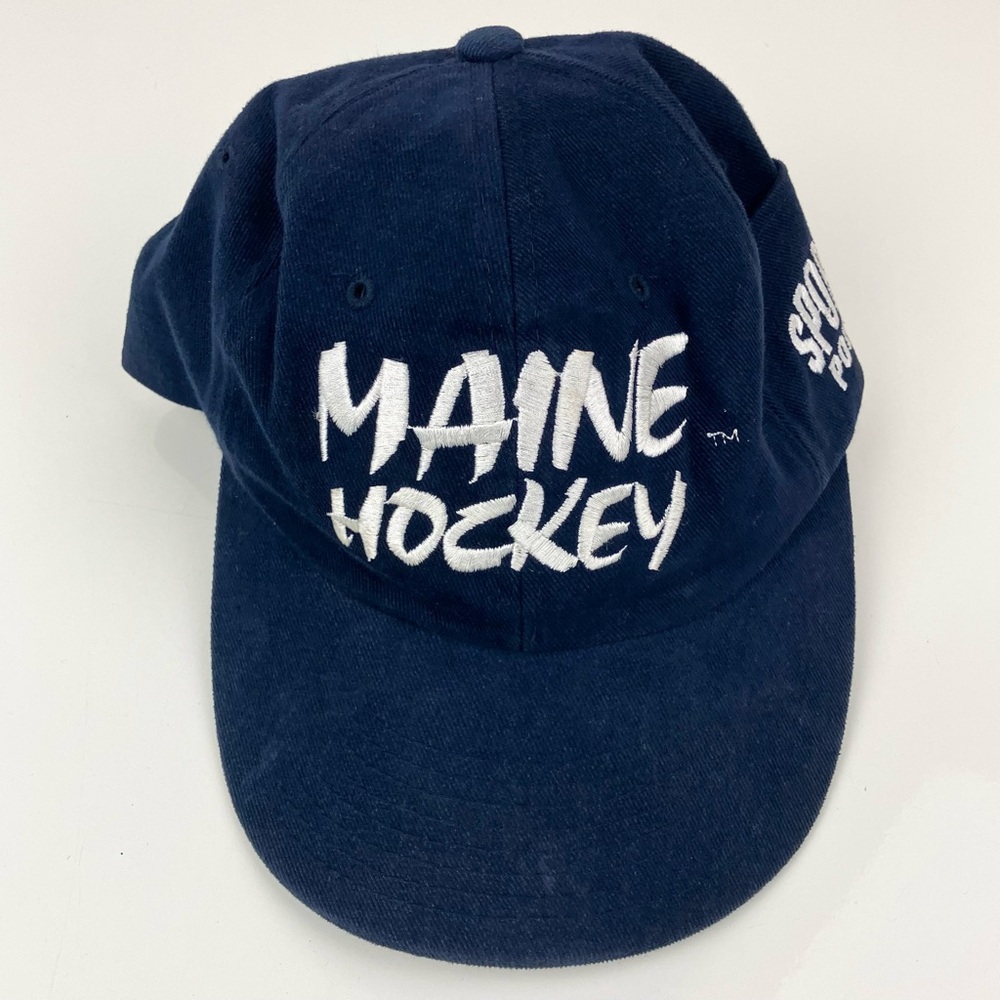 Vintage University Of Maine Black Bears Hockey Navy Sports Pouch Snapback Hat